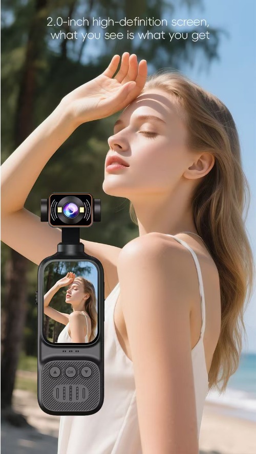 Black 1080P HD wearable sports POV camera 360 rotating lens clear windproof audio law enforcement recorder motorcycle black box