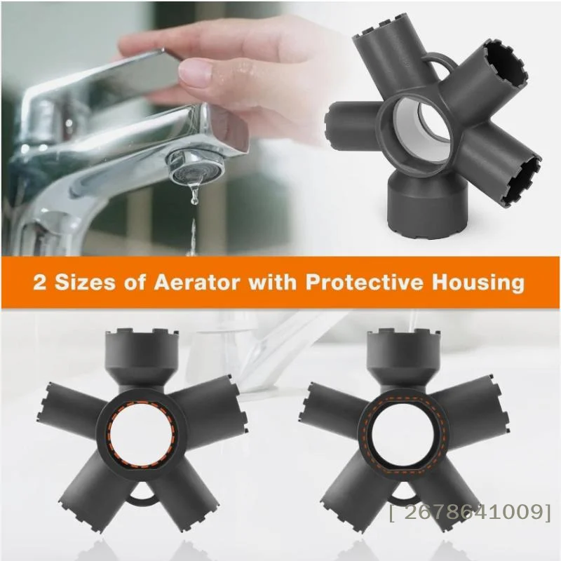 Faucet Aerator Wrench Tool 10 In 1 ABS Faucet Aerator Removal Tool For Threaded Aerator/Aerator With Housing Cut Edge&Round