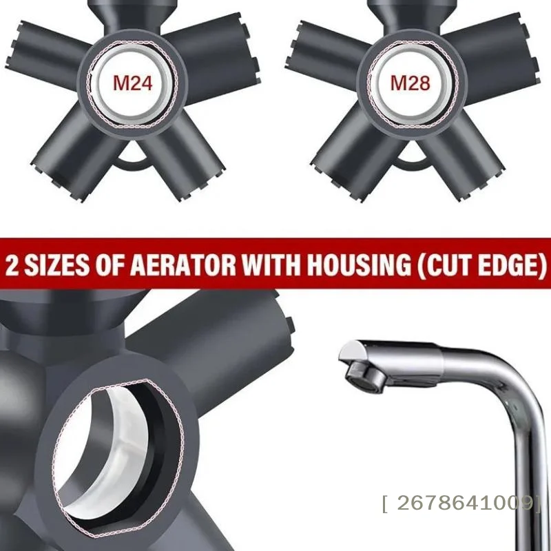 Faucet Aerator Wrench Tool 10 In 1 ABS Faucet Aerator Removal Tool For Threaded Aerator/Aerator With Housing Cut Edge&Round