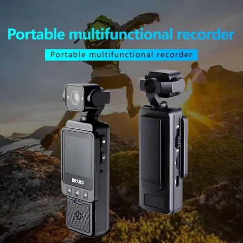 1080P Compact Action Camera, Vlog Camera with 360 Rotating Lens, Wearable Pocket Camera for Vlogging & Action Photography