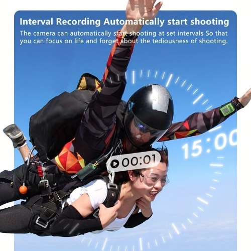 1080P Compact Action Camera, Vlog Camera with 360 Rotating Lens, Wearable Pocket Camera for Vlogging & Action Photography
