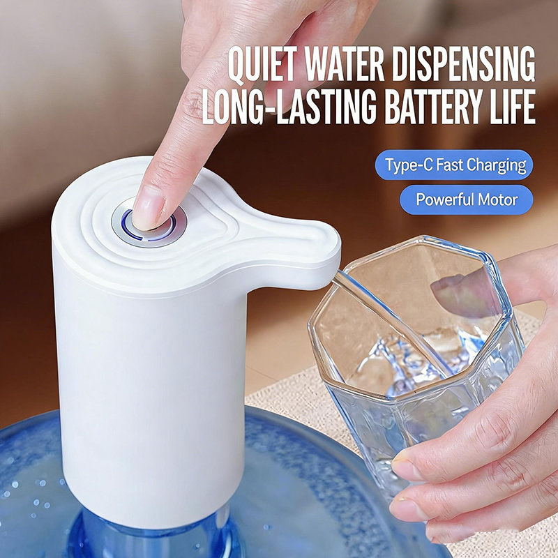USB Rechargeable Water Pump, Electric Bottle Dispenser with 1200mAh Battery for 5 Gallon Jug, Portable Automatic Drinking Water