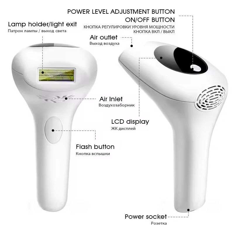 IPL Hair Removal Device 990000 Flashes for Women Painless Permanent Laser Epilator for Body Bikini and Facial Hair Home Use