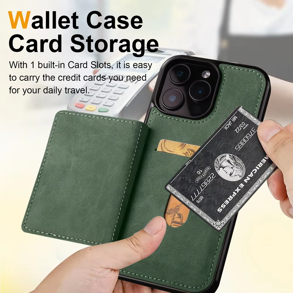 Kickstand Leather Case Anti-fall Wallet Case Cards Pocket Phone Cover For iPhone 17Pro Max 16 15 14 Pro 13 12 Pro Max 17Air