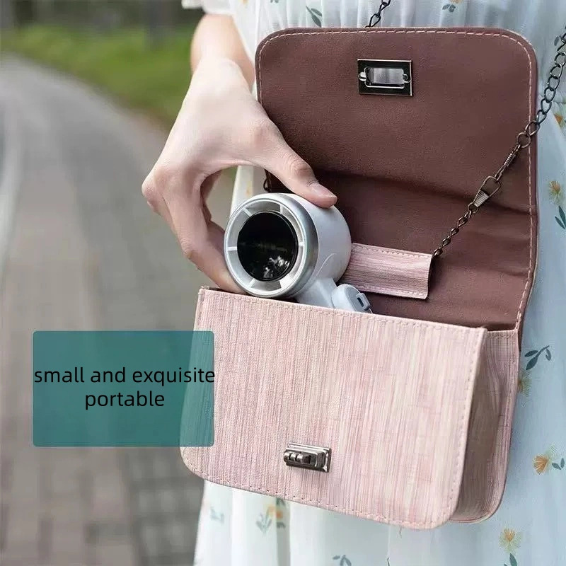 New handheld small fan foldable neck hanging outdoor convenient turbo high-speed mini fan