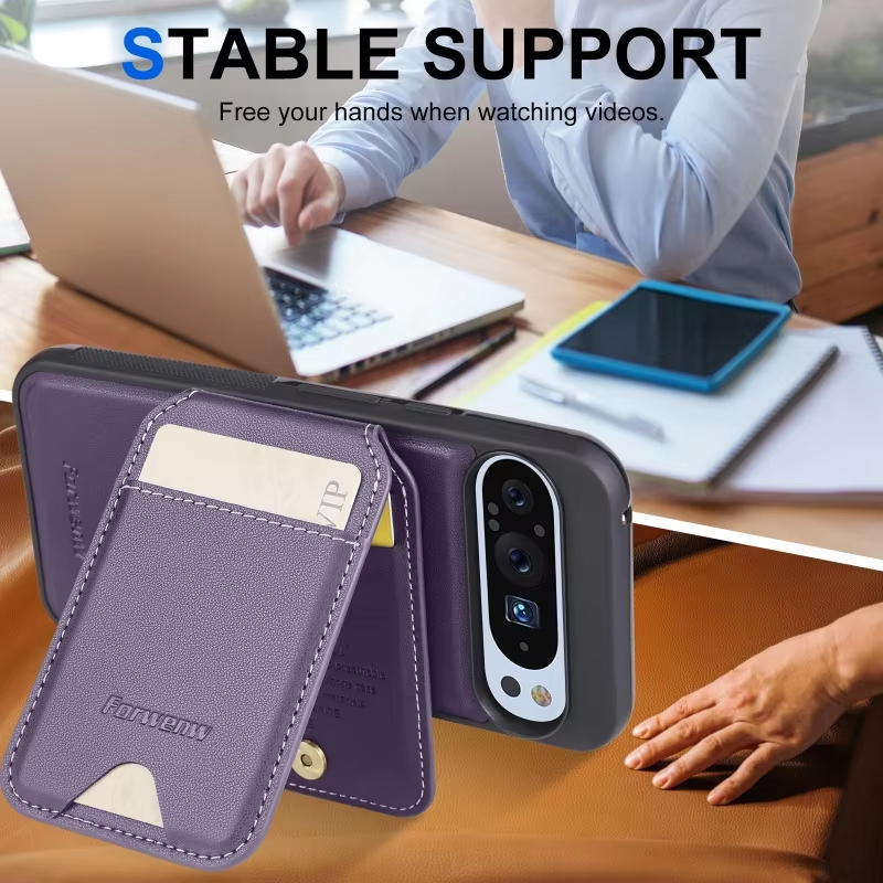 2 in 1 Detachable Magsafe Card Bag Leather Case for Google Pixel 10 9 Pro XL 8 7 6 Pro 6A 7A 8A Luxury Anti Drop Business Cover