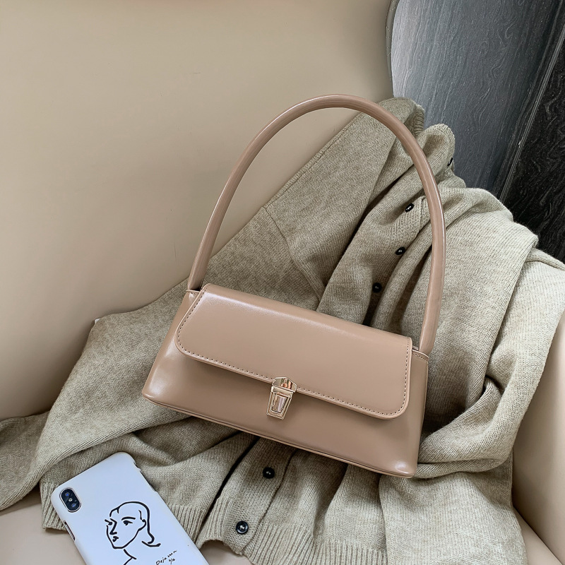 Women Shoulder Bag Trendy Commute Underarm Bag Portable Casual PU Leather Solid Color Simple Shoulder Bag Handbags