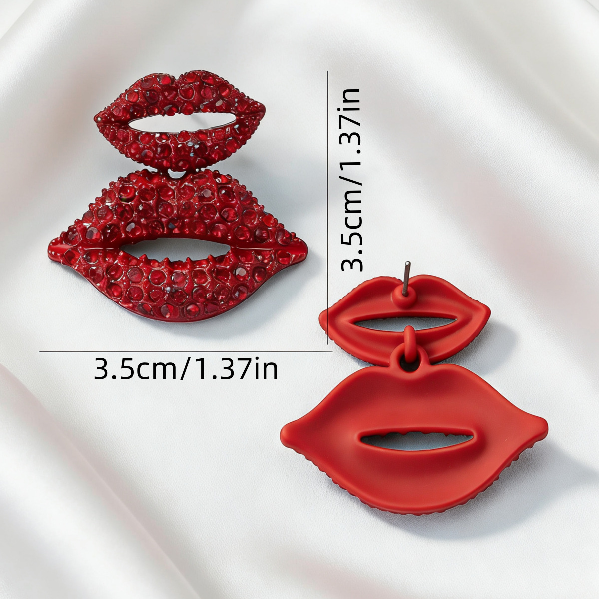 European and American earrings Ladies' Geometric Personalized Lips Diamond Pendant Earrings Versatile high-end earrings