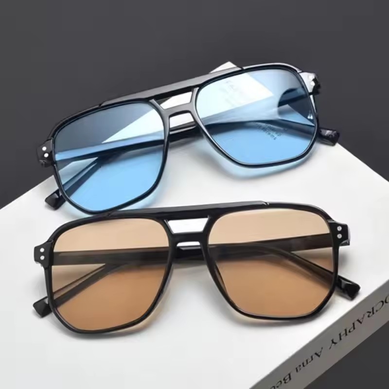 Square Frame Sunglasses Anti-UV Travel Accessories Retro Eyewear Beach Eye Protection Black Shades Glasses Summer Decor