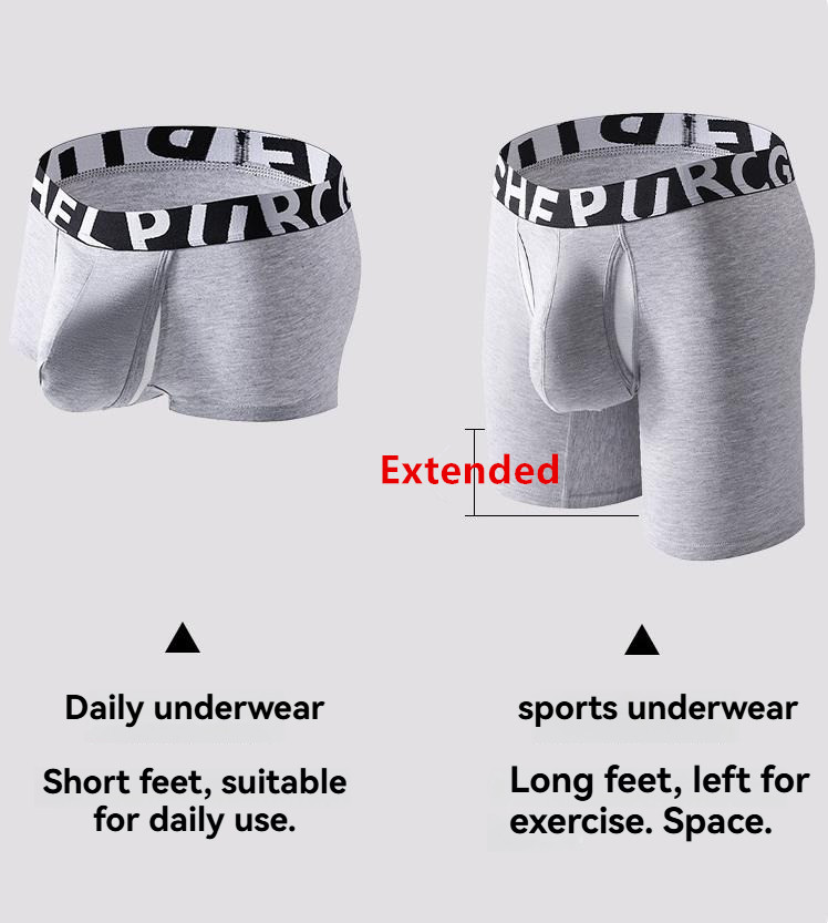 Men’s briefs, long boxer shorts, men’s sports briefs, men’s shorts with separate U-shaped pouch