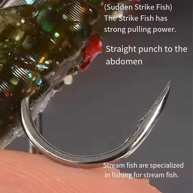 10pcs/bag Simulated Fly String Fishing Bait Realistic Soft Rubber Fly Hook Soft Bait Insects Lures Barbed Hooks Bait