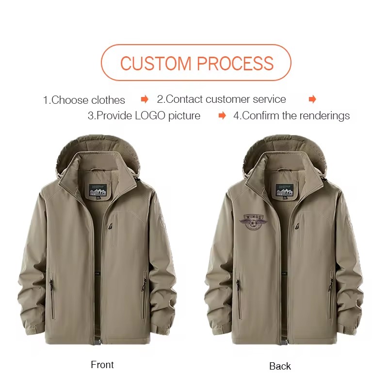 Winter Men Outdoor Windbreak Fleece Warm Jacket Men Removable Hooded Waterproof Casual Fashion Jacket Coat Male Clothing Hots