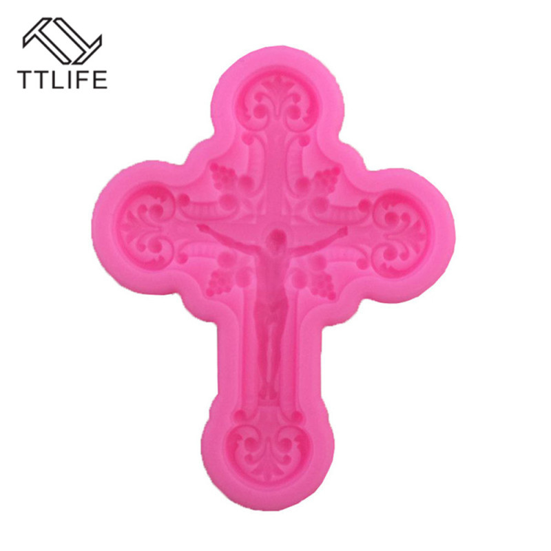 Style cross shaped fondant cake silicone mold reverse molding polymer clay chocolate decoration DIY tool baking mold