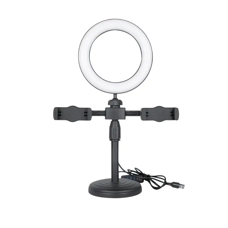 Dual-camera Fill Light Stand Professinonal Fill Light 3CCT/RGB With Tripod & Phone Holder For Live Streaming