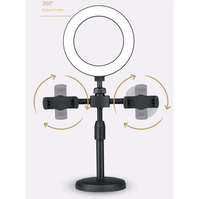 Dual-camera Fill Light Stand Professinonal Fill Light 3CCT/RGB With Tripod & Phone Holder For Live Streaming