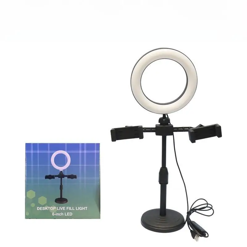 Dual-camera Fill Light Stand Professinonal Fill Light 3CCT/RGB With Tripod & Phone Holder For Live Streaming