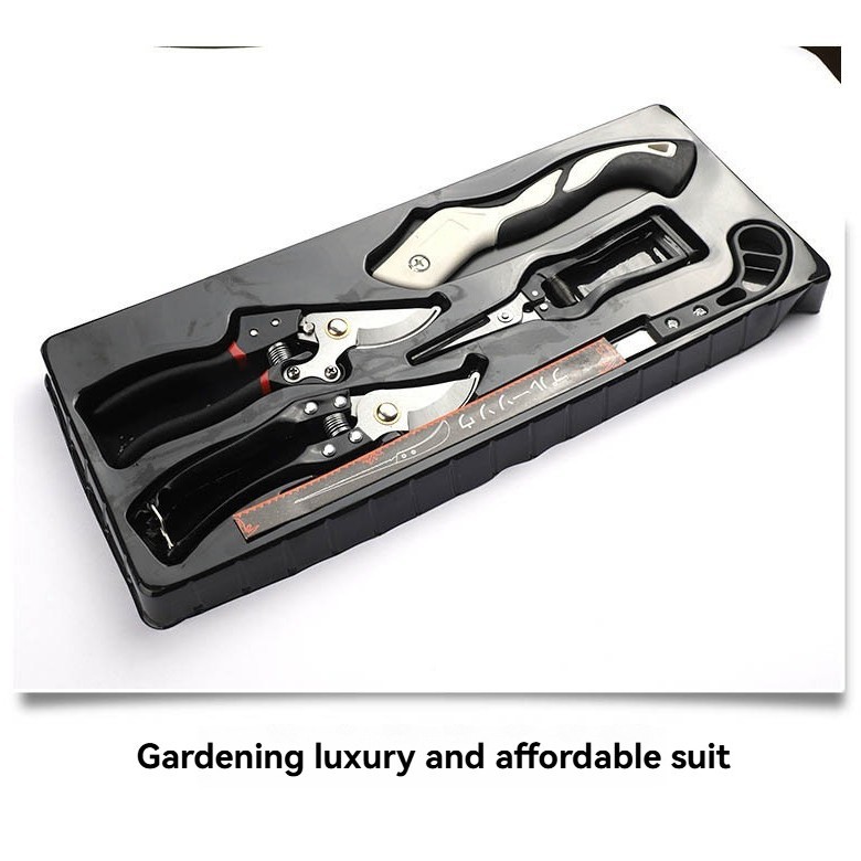 Five-piece gardening set, home flower planting tool box, renovation pruning shears, folding saw, trimming tool set