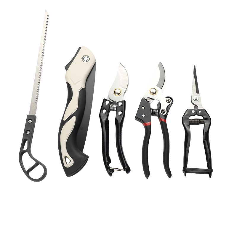 Five-piece gardening set, home flower planting tool box, renovation pruning shears, folding saw, trimming tool set