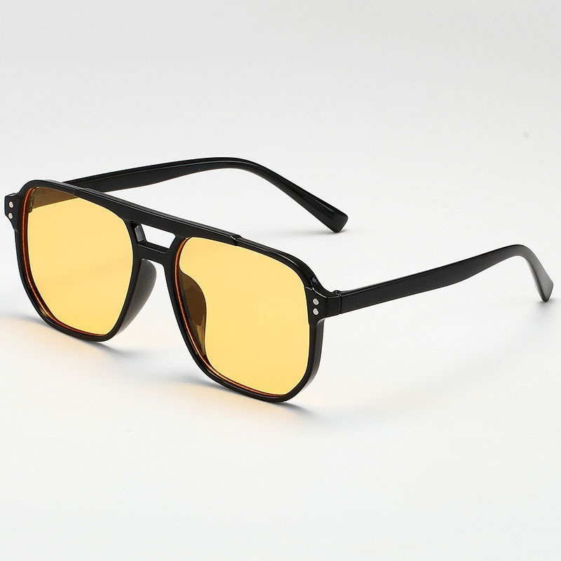 Square Frame Sunglasses Anti-UV Travel Accessories Retro Eyewear Beach Eye Protection Black Shades Glasses Summer Decor