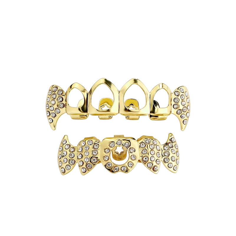 1Set Hollow Vampire Fang Silver Tooth Grill Edgy Teeth Cap Decorations for Halloween Cosplay Tooth Grill Teeth Jewellery