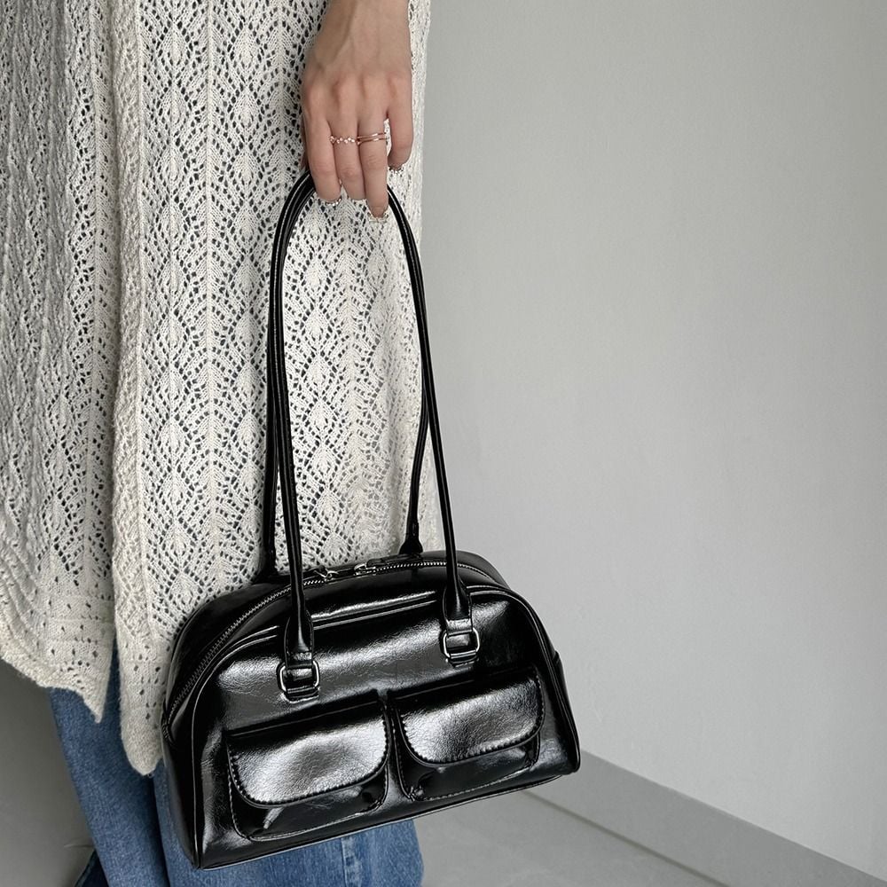 Women Bowling Bag Handbag Vintage Small Shoulder Unique Design Underarm Purse Daily Use Commuting Casual Fashion Shoulder Bag