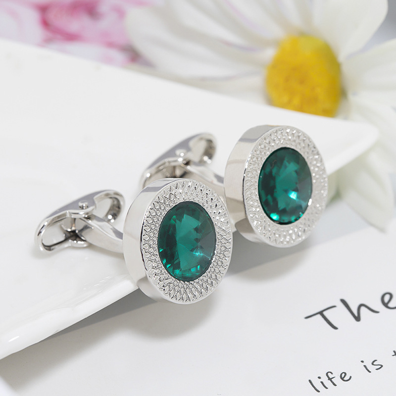European and American Hot Sale New Style Cufflinks Fashion French Diamond Cufflinks