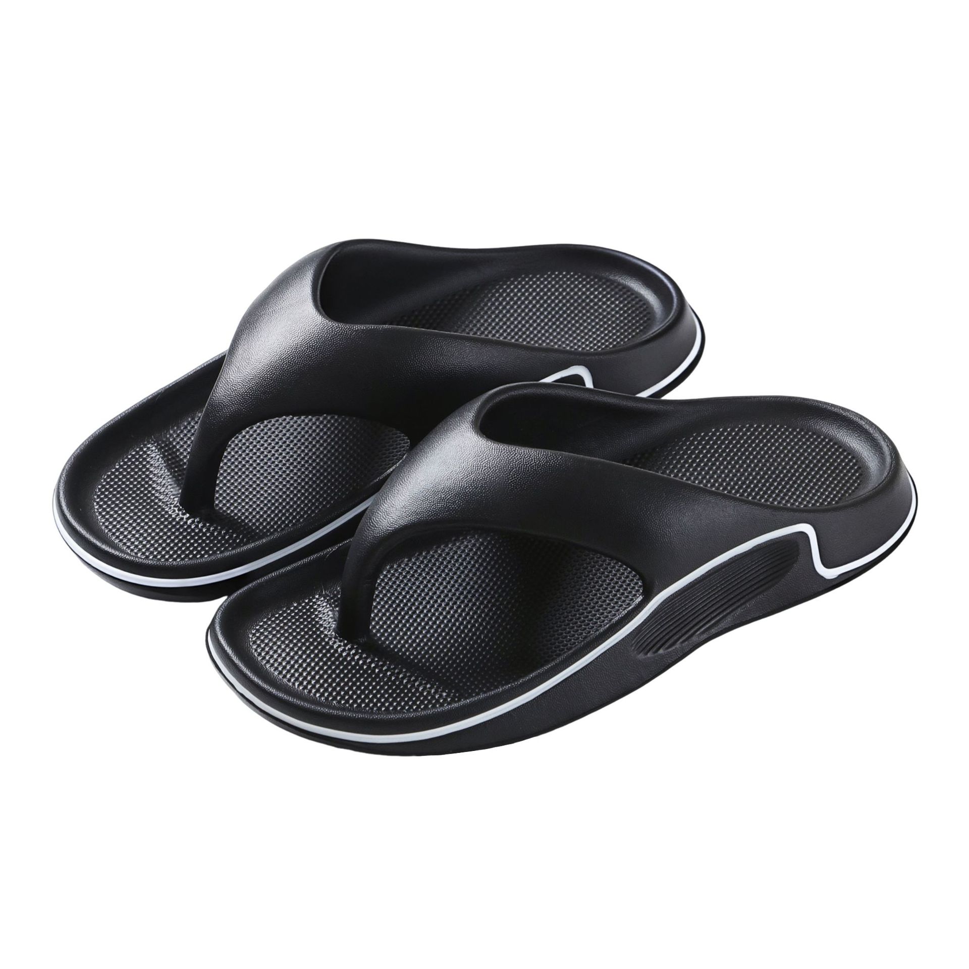Men's flip flops for summer wear  wear-resistant thick soled slippers  beach sandals with toe rests  anti slip sandals