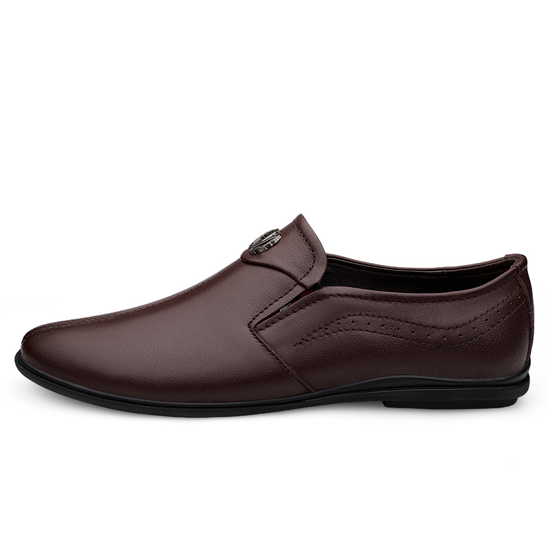 SocNoDn Men's Driving Shoes Slip On 2026 Spring Autumn Casual Leather Shoes Male Fashion Loafer Shoes Walking Shoes Soft