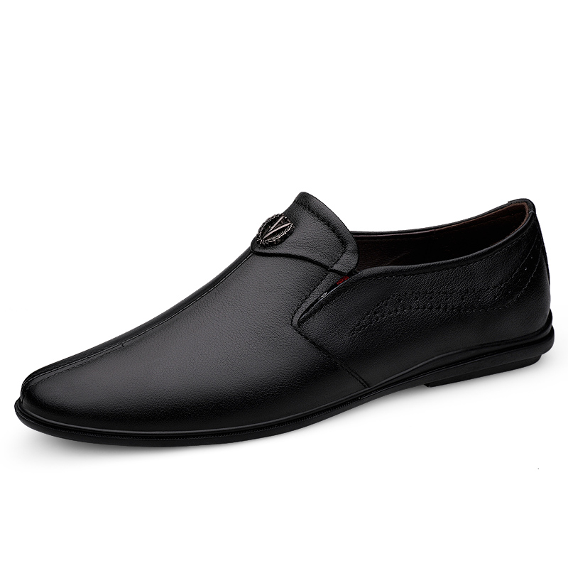 SocNoDn Men's Driving Shoes Slip On 2026 Spring Autumn Casual Leather Shoes Male Fashion Loafer Shoes Walking Shoes Soft