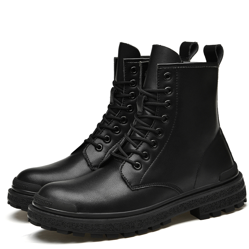 SocNoDn Men's Martin Boots 2026 Spring Autumn Casual Leather Boots Male Business Boots Wear Resistant Boots Comfortable