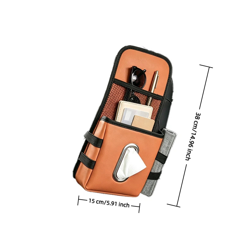 Car Seat Side Paper Towel Holder, Passenger Seat Hanging Box Interior Universal Multi-Functional Storage Bag for Automotive Use