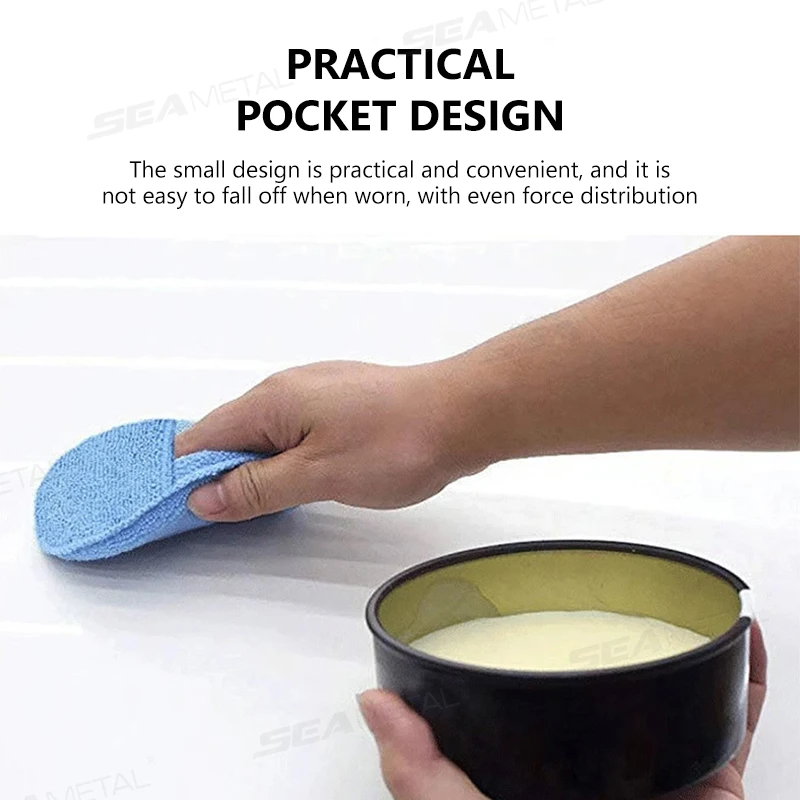 5/10Pcs Car Detailing Applicator Pads Car Care Waxing Polish Sponges Soft Microfiber Round Pocket Foam Sponges Car Care