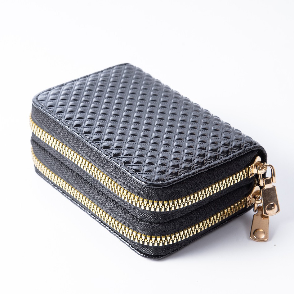 New leopard print multi slot double accordion card bag for women's coin purse  ID card holder  card cover  multi slot zipper