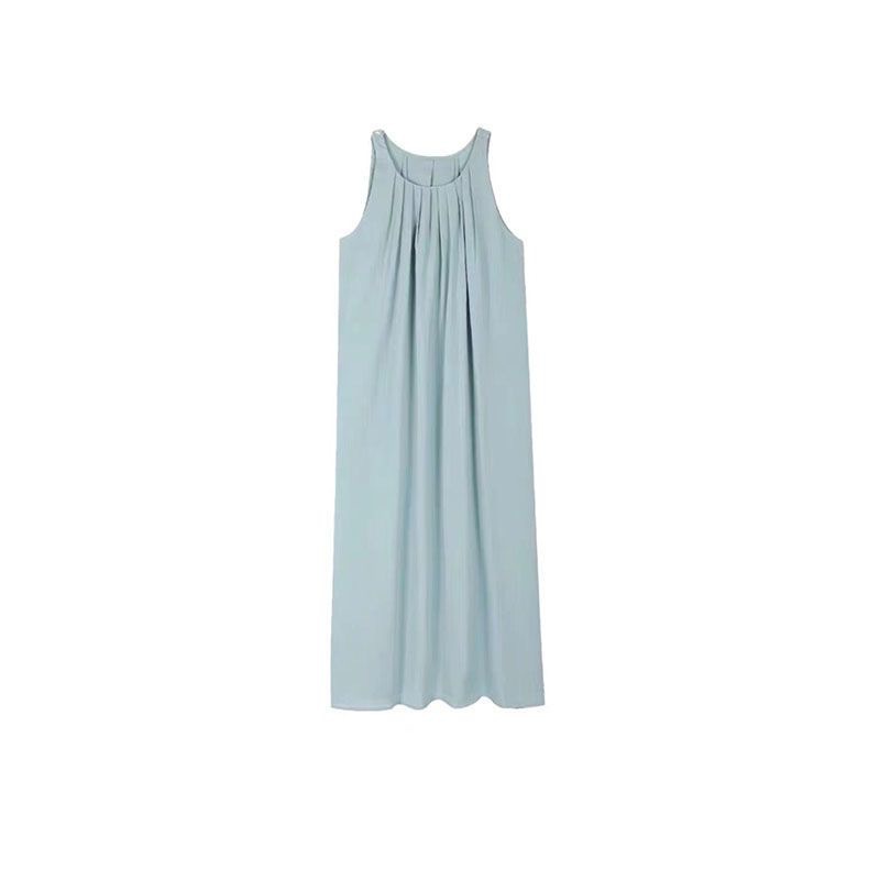 Summer Outerwearable Spaghetti Strap Nightgown For Women Cloud Cotton With Chest Pad Sleeveless Midi Nightdress Home Sleepwear