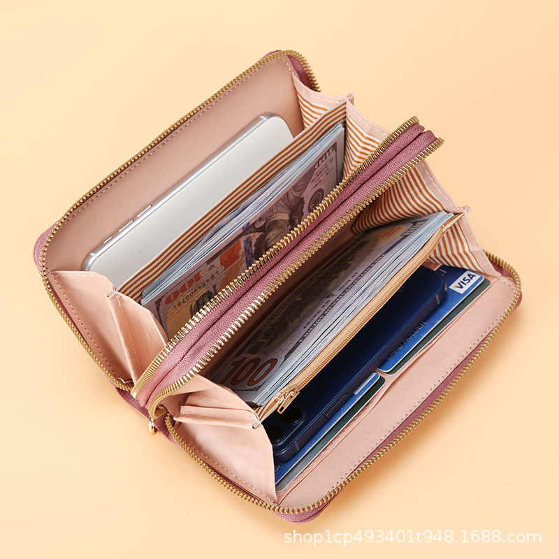 New Fashion Wallet for Women with Double layer Zipper Zero Wallet  Women's Handbag, Mobile Storage Bag  Large Capacity Card Bag
