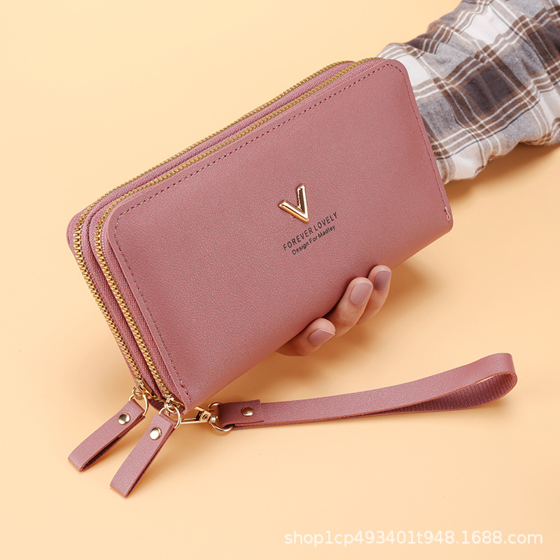 New Fashion Wallet for Women with Double layer Zipper Zero Wallet  Women's Handbag, Mobile Storage Bag  Large Capacity Card Bag