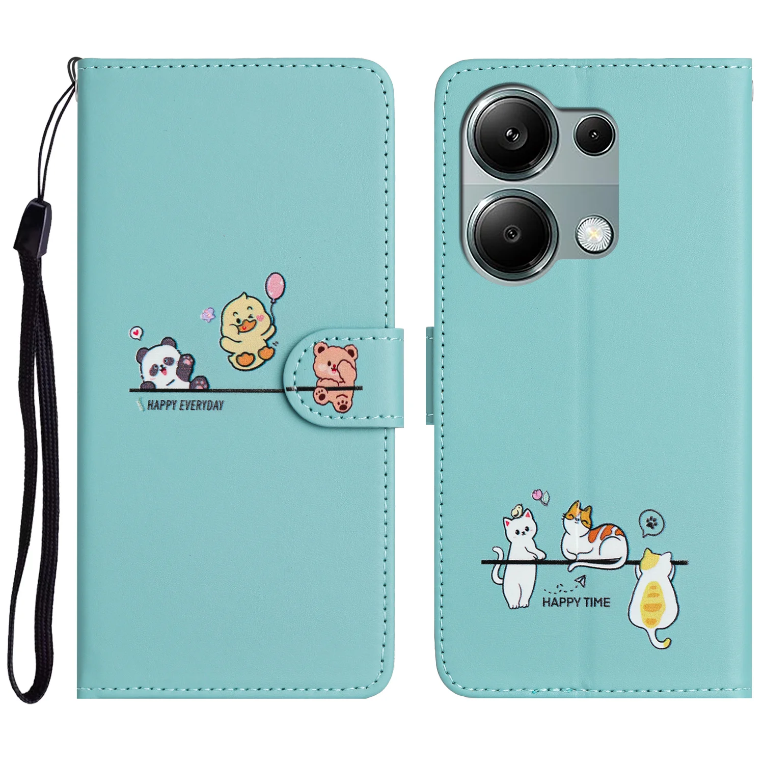 Fashion Flip Book Leather Wallet Case For Xiaomi 13T Poco X7  PocoX7 X6 M7 PocoM7 M6 Pro C65 Card Animal Kawaii Cat Cover Couqe