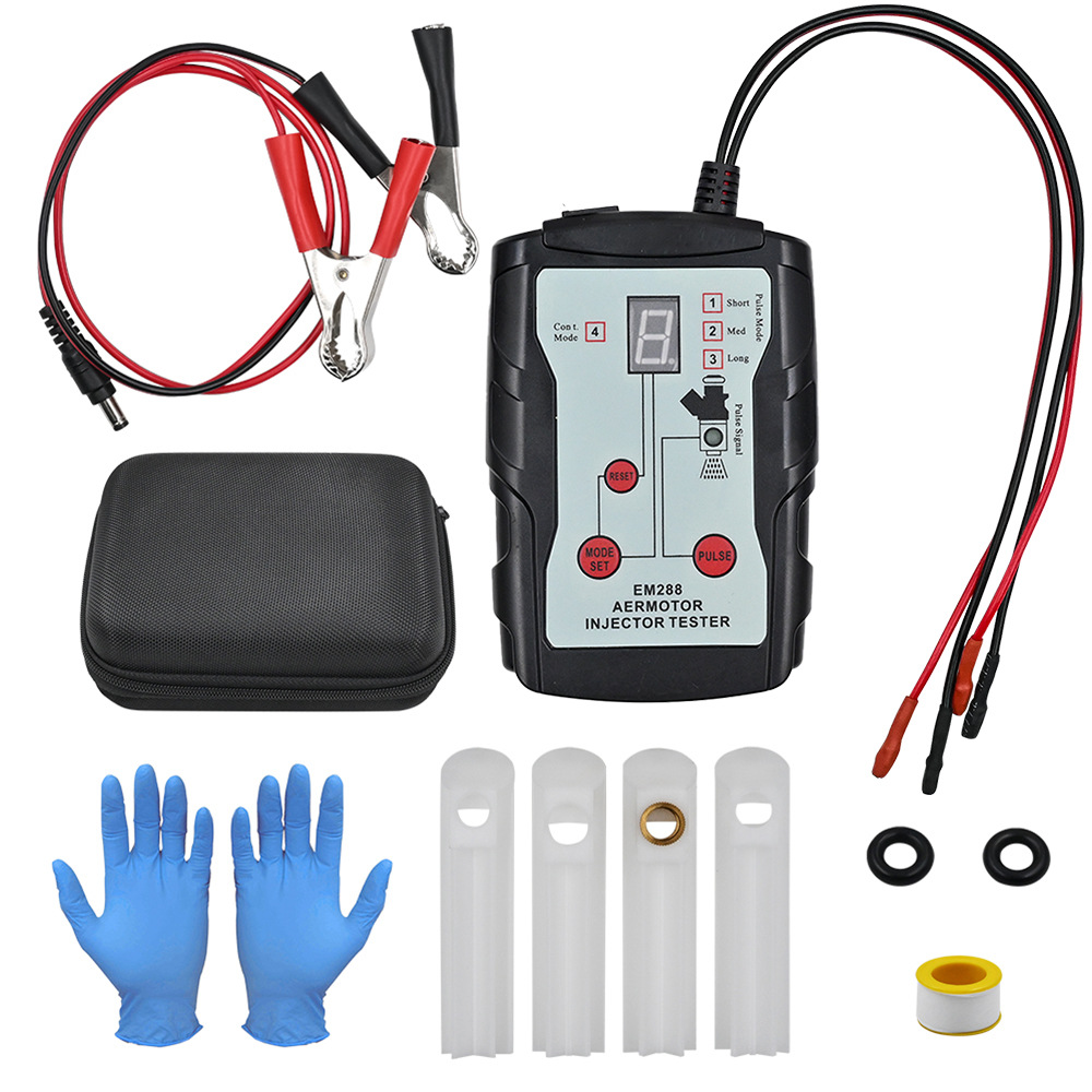 12V Upgraded Fuel Injector Tester & DIY Cleaning Tool, Test Two Injectors Simultaneously Power Drive Modefuel Injector Test