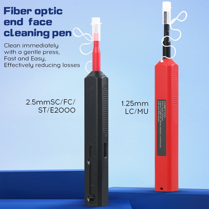 COMPTYCO SC/FC/ST/E2000 2.5mm Fiber Optic Cleaning Pen LC/MU 1.25mm Fiber Cleaner Tool FTTH Optical Fiber Connector Cleaner