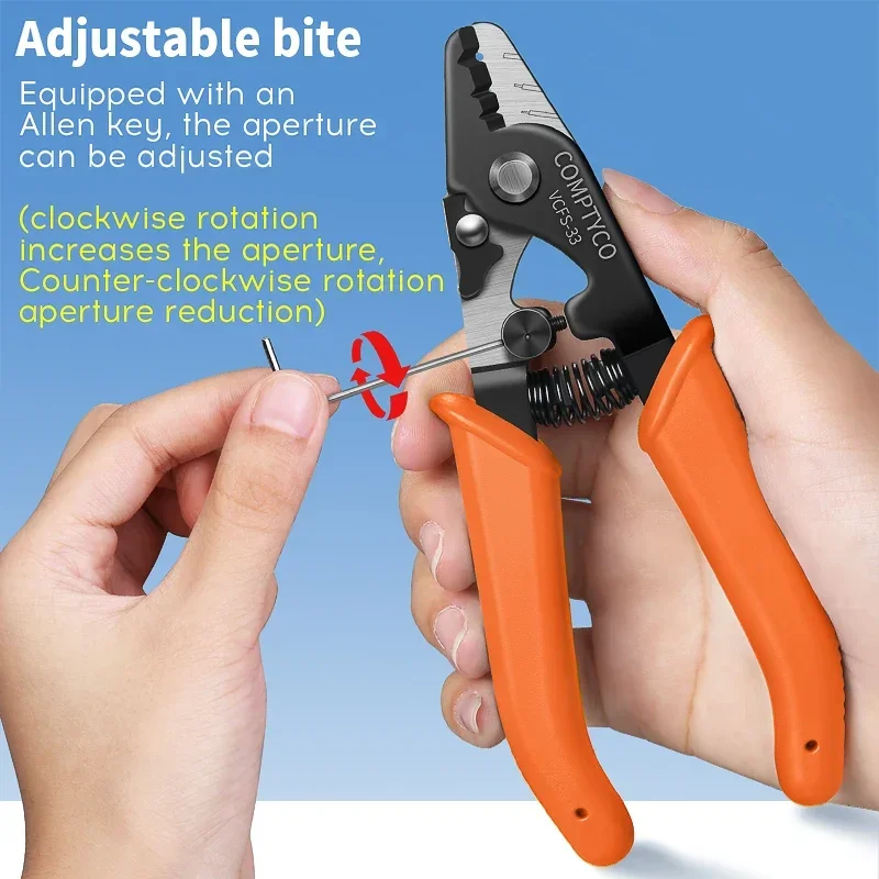 VCFS-33 Three-port Fiber Optical Stripper/ Pliers/ Wire Strippers FTTH Tools Optical Fiber Stripping Pliers