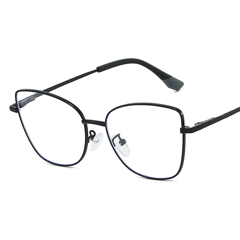 New Luxury Metal Cat Eye Butterfly Anti-Blue Light Glasses Men Women Trendy Designer Big Frame Reading Optical Eyewear Ladies