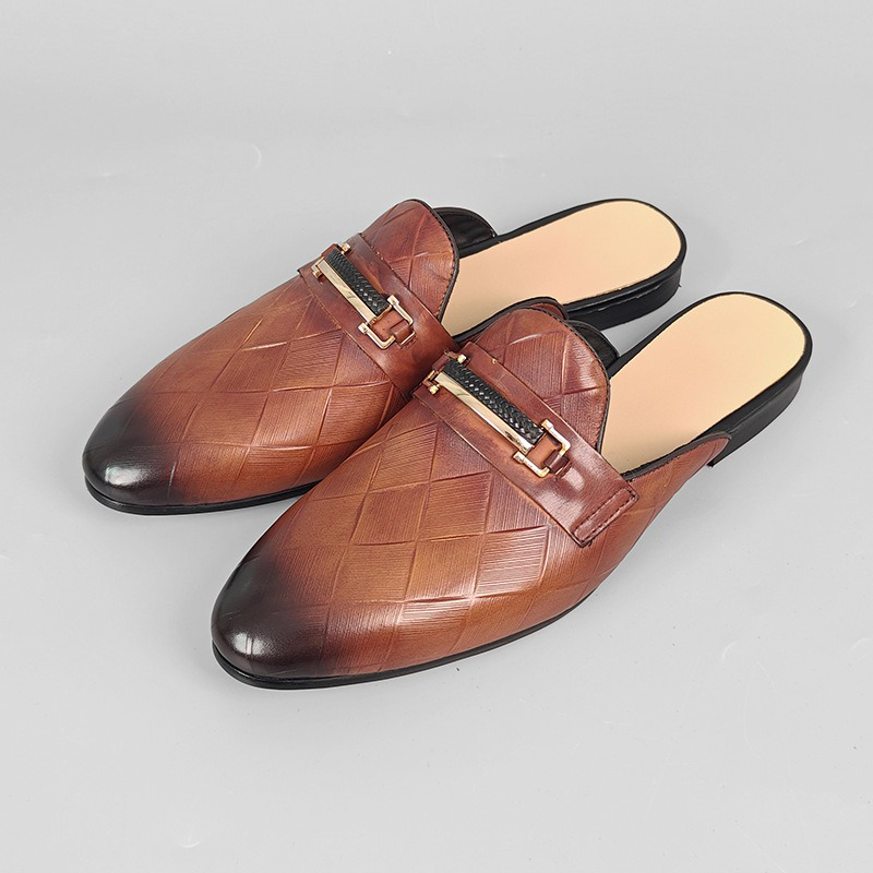 New Summer Fashion Men's Genuine Cow Leather Mules Comfortable Breathable Slip-On Backless Loafers