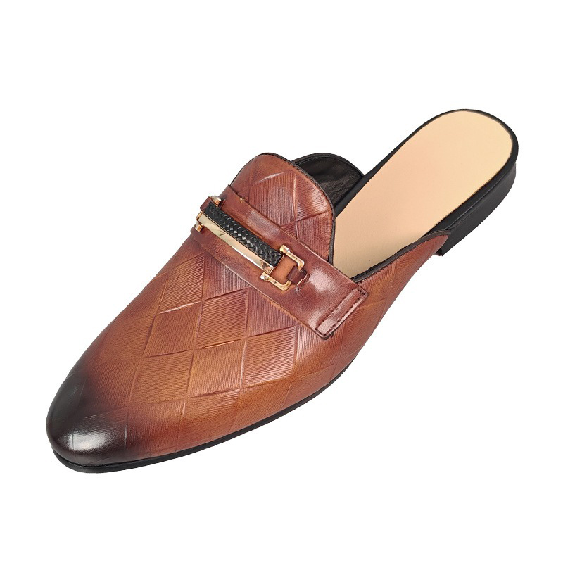 New Summer Fashion Men's Genuine Cow Leather Mules Comfortable Breathable Slip-On Backless Loafers