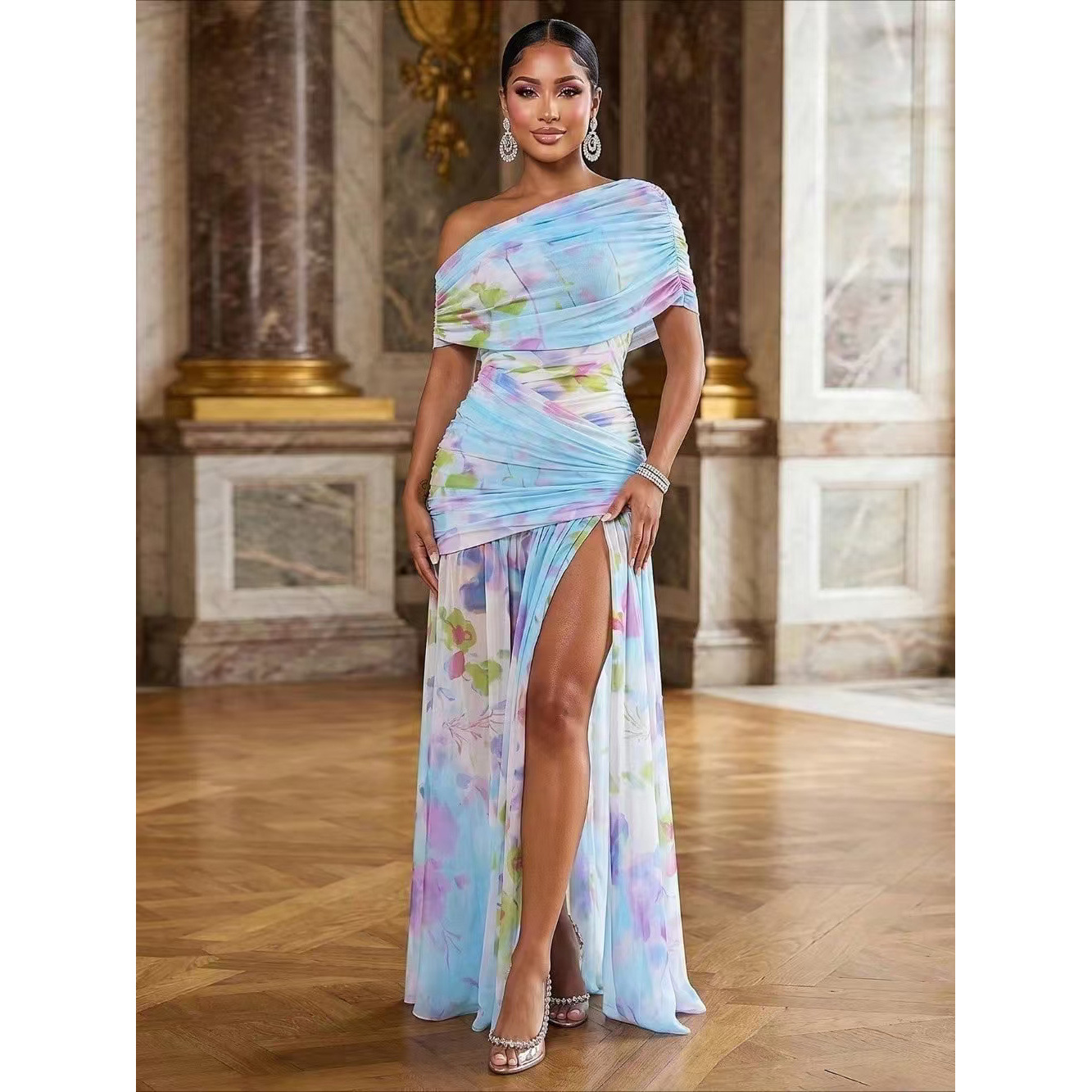 Free delivery of high-quality 2026 new summer women's clothing hot selling slit banquet holiday dress