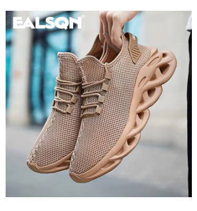 Men Sports Running Black Jogging Shoes Casual Sneakers Brown Outdoor Breathable Mesh Women Light Shock-absorption Black Tennis