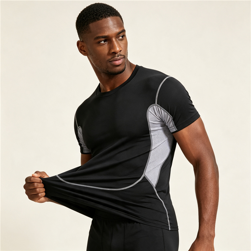 Men Sports T-Shirts Quick Dry Short Sleeve Gym Fitness Running Shirts Size S-3XL Loose Fit Breathable Comfortable Summer