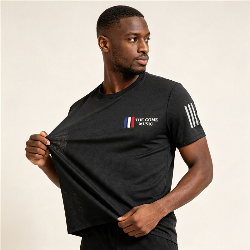 Men Quick Dry Athletic T-Shirts Sport Running Gym Muscle Tee Size M-5XL Lightweight Breathable Summer Casual Workout Black White