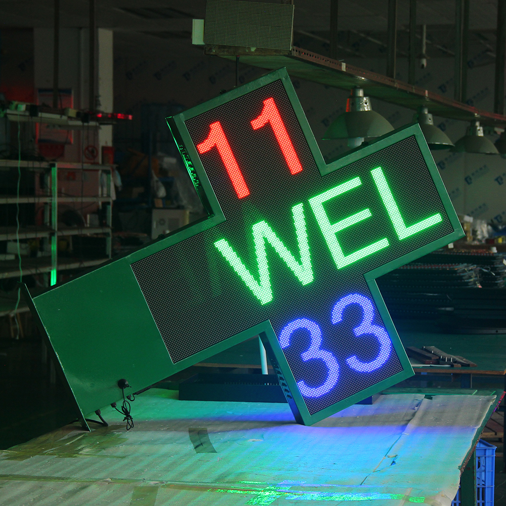 50Cm Outdoor Led Pharmacy Sign Led Display 3D Led Pharmacy Cross Sign for Hospital and Medical Store Wholesale