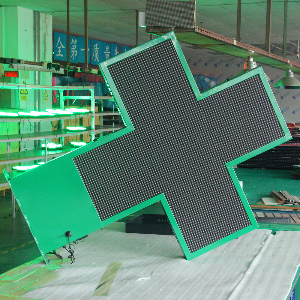 50Cm Outdoor Led Pharmacy Sign Led Display 3D Led Pharmacy Cross Sign for Hospital and Medical Store Wholesale