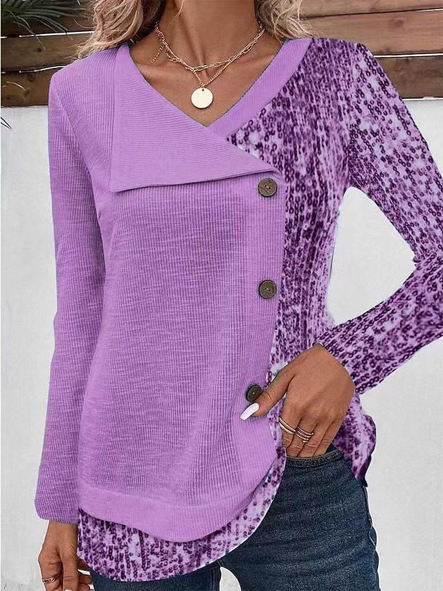 2026 New Women's Long Scarf Collar T-Shirt Sweatshirt Top Floral Print Casual Long Sleeve Pullover Fashionable Streetwear